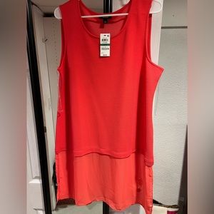 Beautiful Coral top with sheer bottom